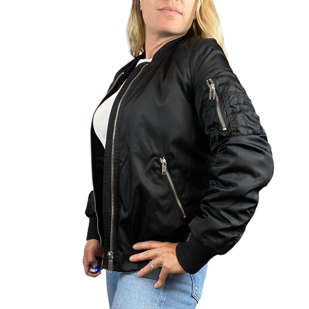 Aritzia The Group Babaton Gilman Sky Captain Black Bomber Jacket Size XS - Picture 11 of 12
